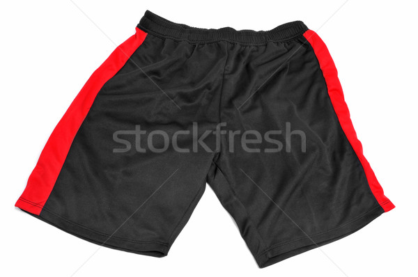 Foto stock: Ginásio · calção · preto · vermelho · fundo