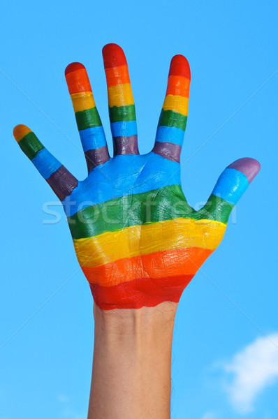 Eşcinsel el birisi palmiye boyalı Stok fotoğraf © nito