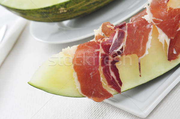 Espanhol melão serrano presunto típico prato Foto stock © nito