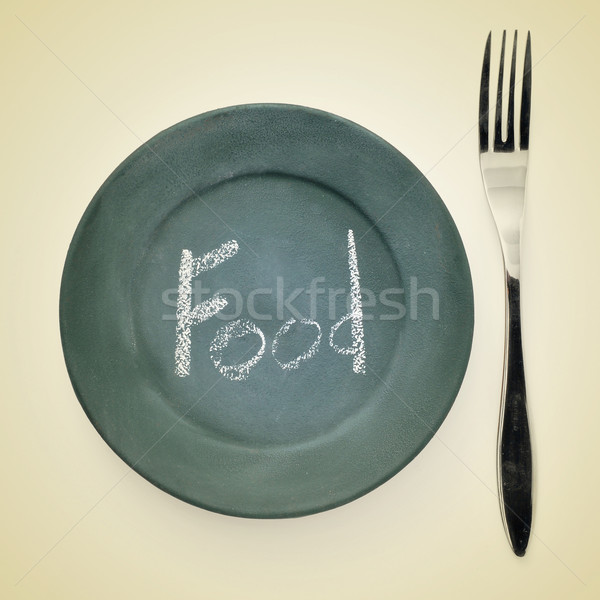 étel kép villa tányér festett iskolatábla Stock fotó © nito