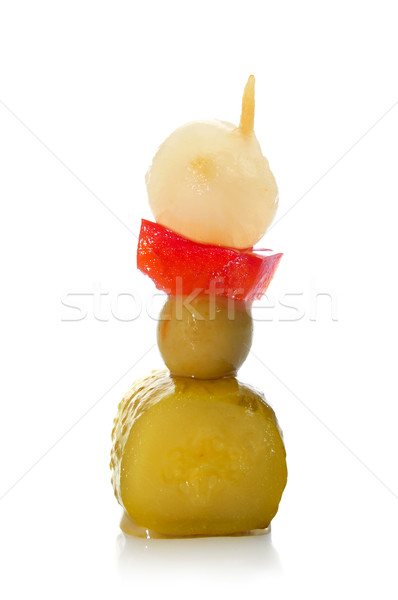 spanish banderilla, skewer with pickles Stock photo © nito