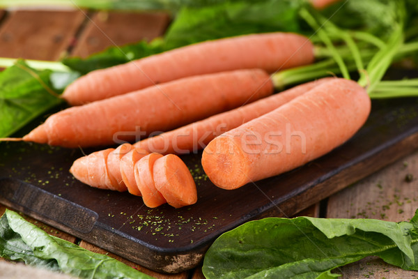 raw carrots on a chopping board Stock photo © nito