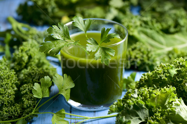 Smoothie verre brindille persil laisse bleu [[stock_photo]] © nito