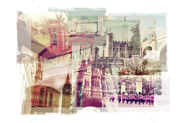 multiple exposures of different landmarks in London, United King Stock photo © nito