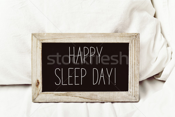 text happy sleep day in a chalkboard Stock photo © nito