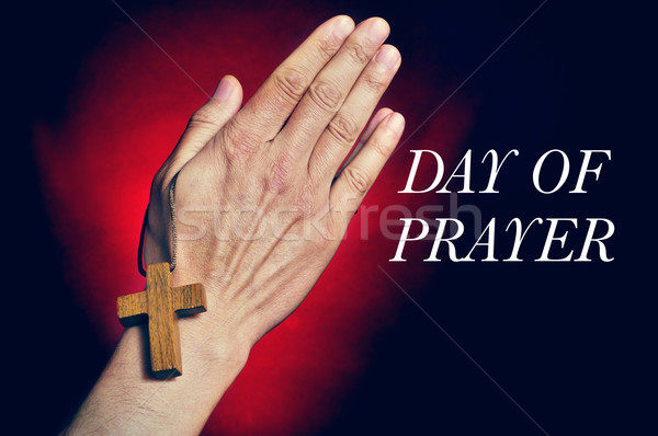man praying and text day of prayer Stock photo © nito