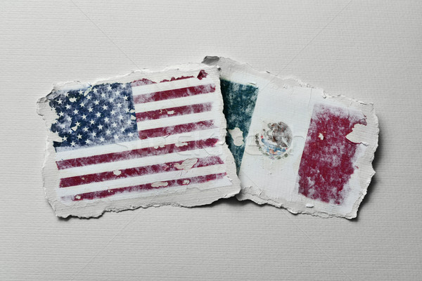 flags of United States and Mexico Stock photo © nito