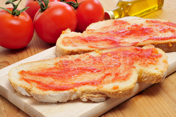 Zdjęcia stock: Chleba · pomidorów · typowy · Hiszpania · restauracji · tabeli