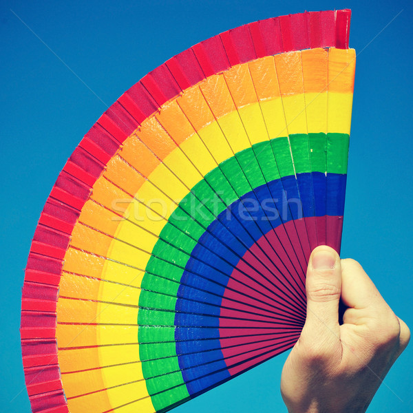 Eşcinsel el fan birisi boyalı Stok fotoğraf © nito