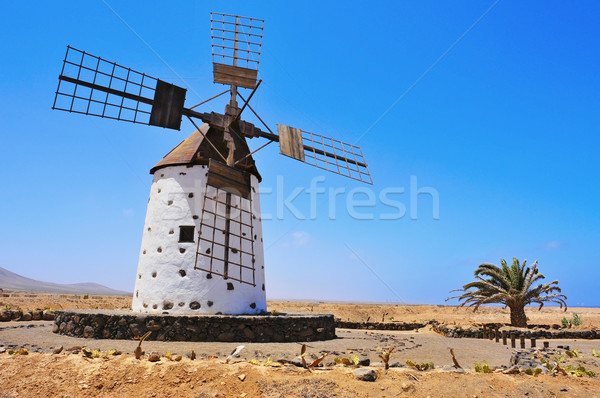 Stock photo: windmill in El Cotillo, Fuerteventura, Canary Islands, Spain