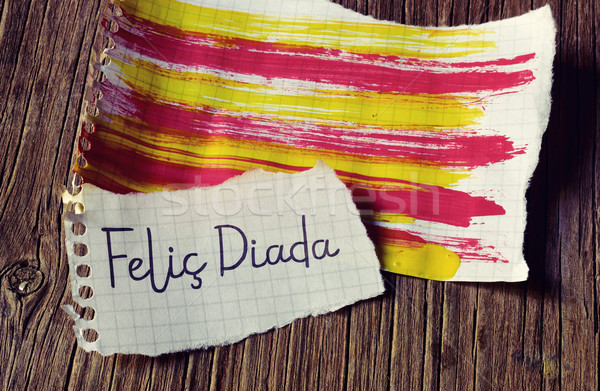 text Felic Diada, Happy National Day of Catalonia in Catalan Stock photo © nito