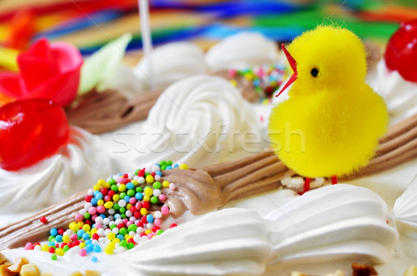 mona de pascua, an ornamented cake eaten in Spain on Easter Mond Stock photo © nito