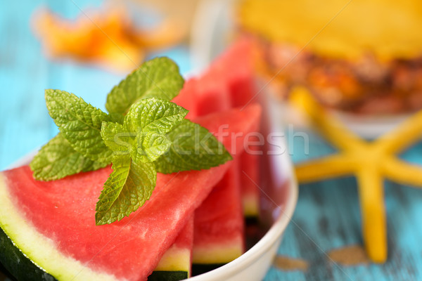 watermelon, pineapple and starfishes Stock photo © nito