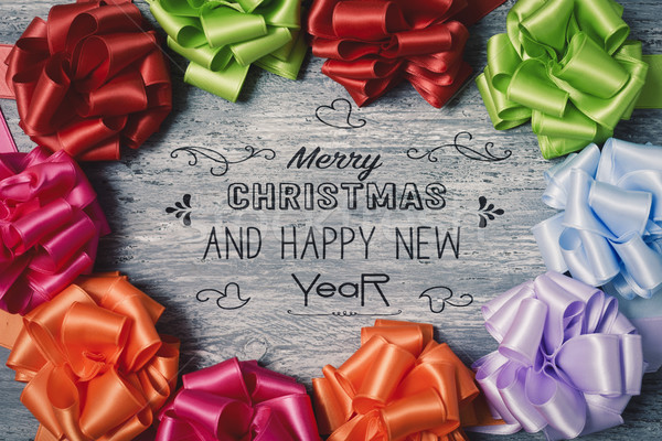 text merry christmas and happy new year Stock photo © nito