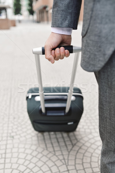 businessman pulling a trolley case Stock photo © nito