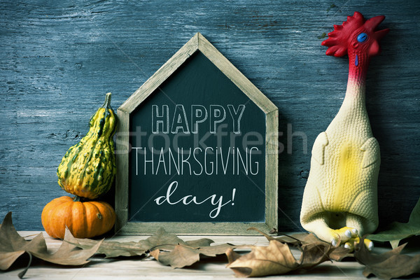 plucked turkey and text happy thanksgiving day Stock photo © nito
