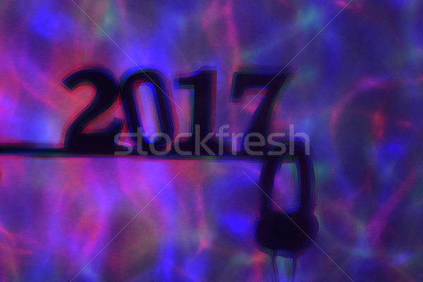 number 2017, as the new year, and headphones Stock photo © nito