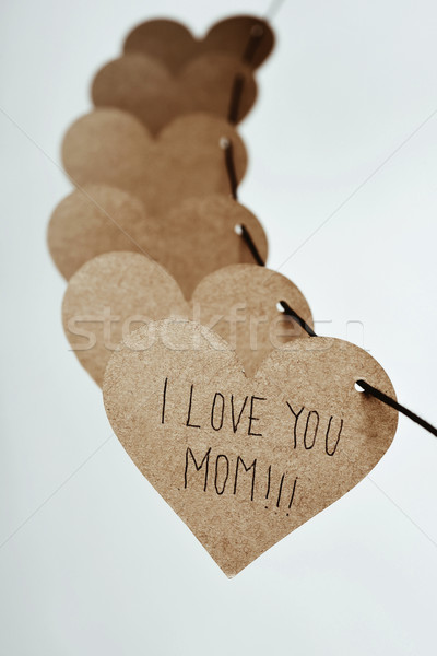 text I love you mom in a heart Stock photo © nito