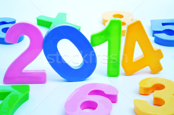 2014 nouvelle année écrit nombre différent couleurs [[stock_photo]] © nito