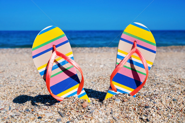 Areia praia par colorido listrado Foto stock © nito