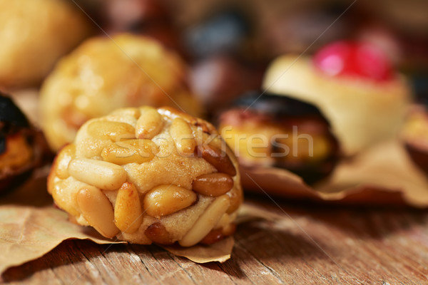 roasted chestnuts and panellets, typical snack in All Saints Day Stock photo © nito