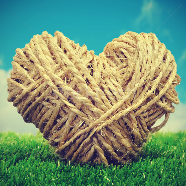 rope heart on the grass Stock photo © nito
