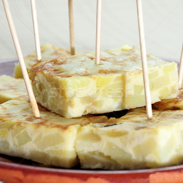 Espanol tortilla primer plano placa típico servido Foto stock © nito