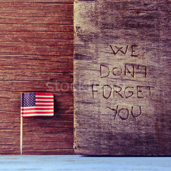 text we do not forget you carved on wood Stock photo © nito