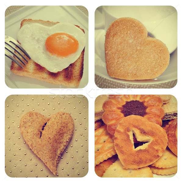 heart-shaped food collage Stock photo © nito