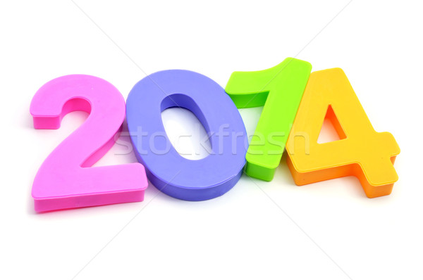 2014 nouvelle année écrit nombre différent couleurs [[stock_photo]] © nito