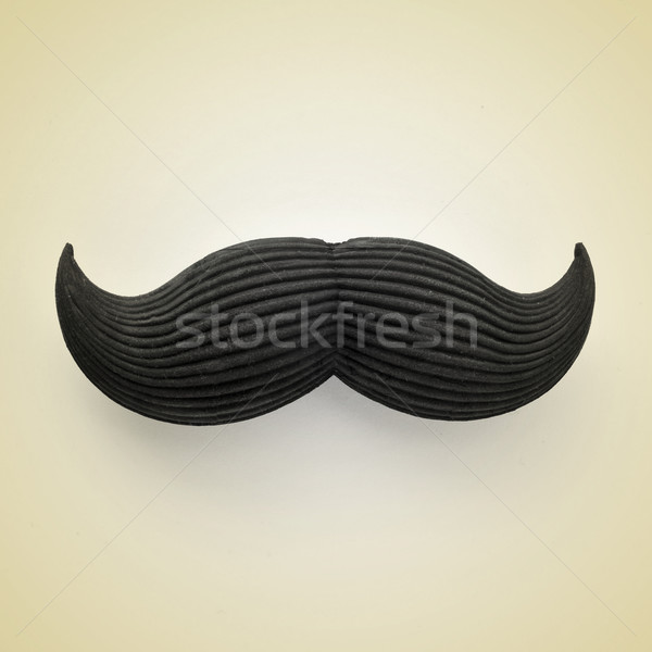 Dżentelmen wąsy beżowy retro efekt twarz Zdjęcia stock © nito
