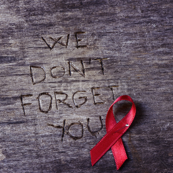 red ribbon and text we do not forget you Stock photo © nito