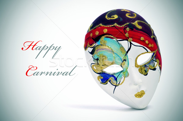 Feliz carnaval veneziano máscara cara projeto Foto stock © nito