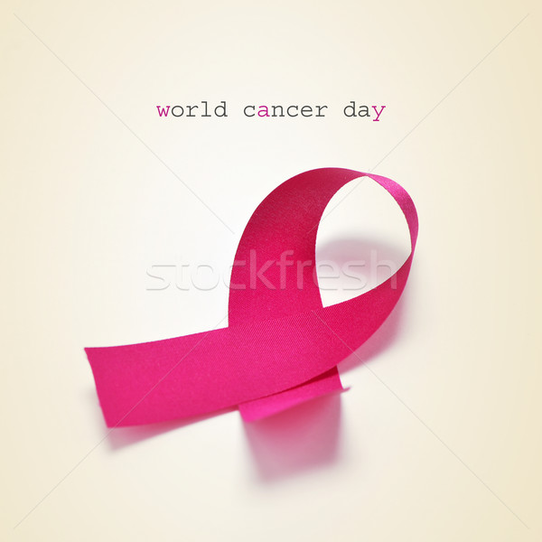pink ribbon and text world cancer day Stock photo © nito