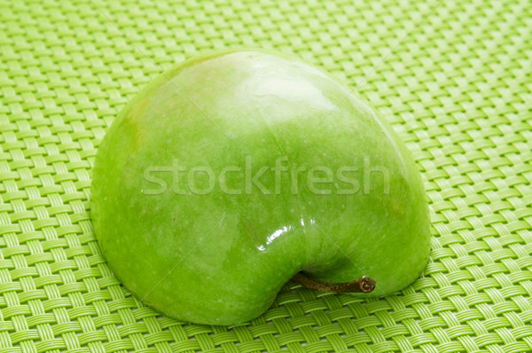 Stok fotoğraf: Yeşil · elma · yarım · gıda · meyve · arka · plan
