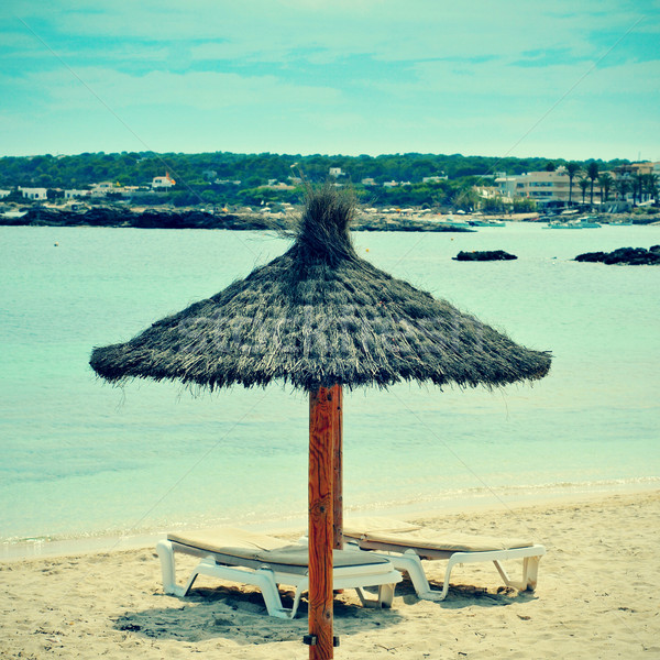 Es Pujols Beach in Formentera, Balearic Islands, Spain Stock photo © nito