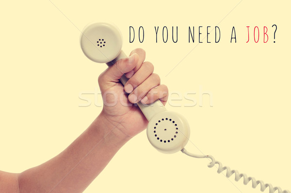 telephone and text do you need a job? with a retro effect Stock photo © nito