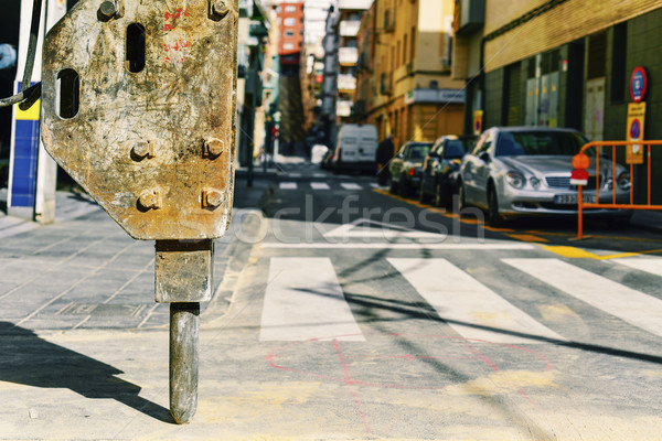 Rue ville marteau pelle prêt [[stock_photo]] © nito