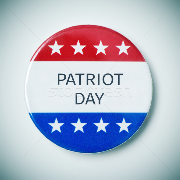 Pin кнопки текста патриот день Сток-фото © nito