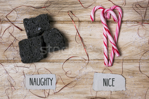 candy coal and candy cane for naughty or nice kids Stock photo © nito