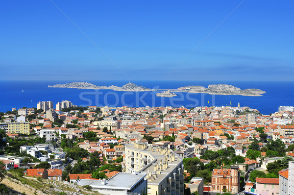 aerial view of Marseille, France, with Les Isles islands in the  Stock photo © nito
