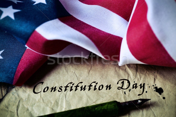 text constitution day and flag of USA Stock photo © nito