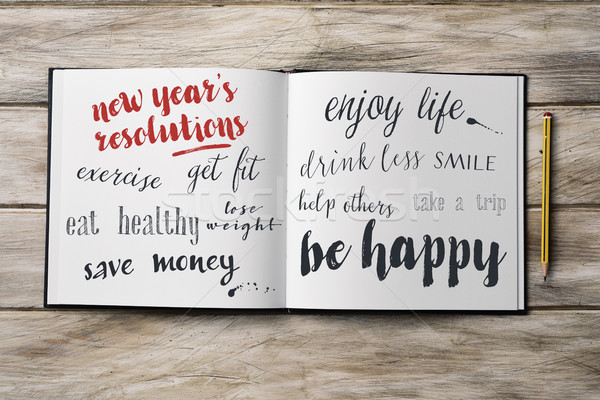 some new years resolutions in a notebook Stock photo © nito