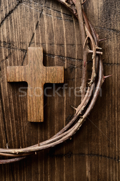 Kreuz Krone jesus christ erschossen wenig Stock foto © nito