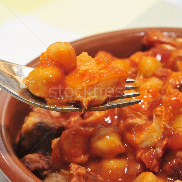 Spanisch Eintopf Rindfleisch charakteristisch Spanien Chorizo Stock foto © nito