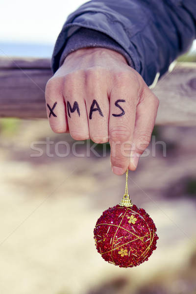 Moço palavra natal bola Foto stock © nito