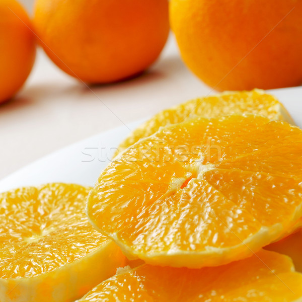 ストックフォト: オレンジ · クローズアップ · プレート · フルーツ