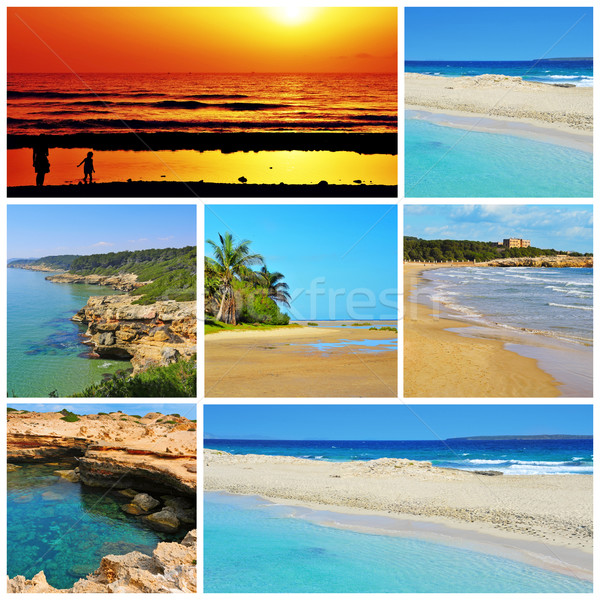 spanish beaches collage Stock photo © nito