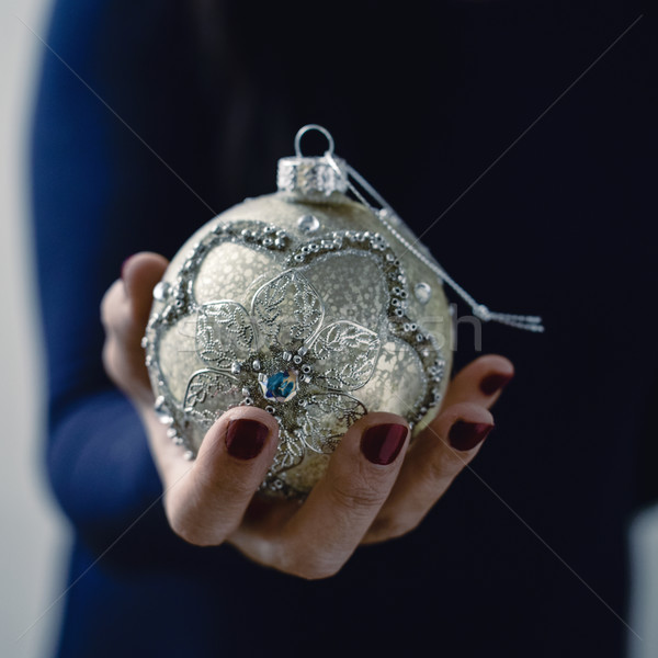 woman with an elegant christmas ball Stock photo © nito