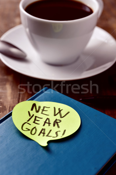 brekafast and text new year goals Stock photo © nito